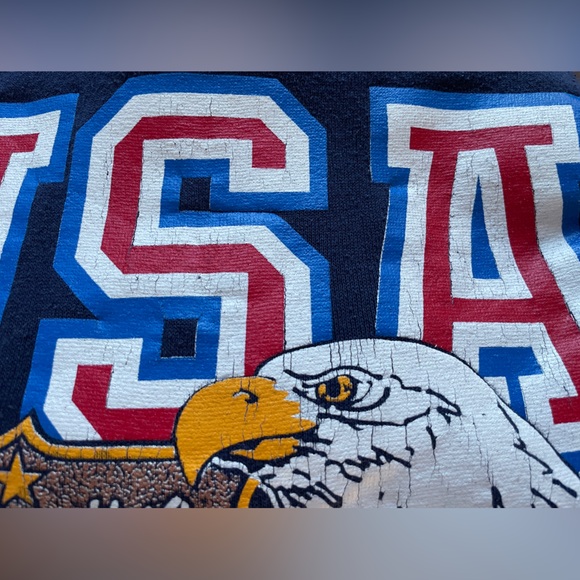 Vintage! USA Navy Blue Sweatshirt size Large - Picture 6 of 9